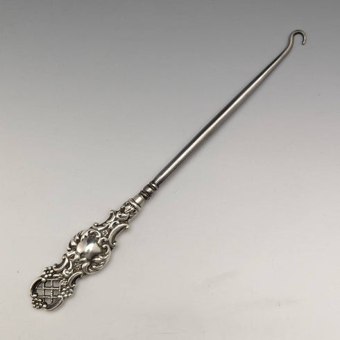 1912 British Antique Sterling Silver Handle Button Hook